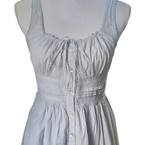 UO Angelina Lace Mini Dress Cornflower Blue Poetcore Cottagecore Laced Up S